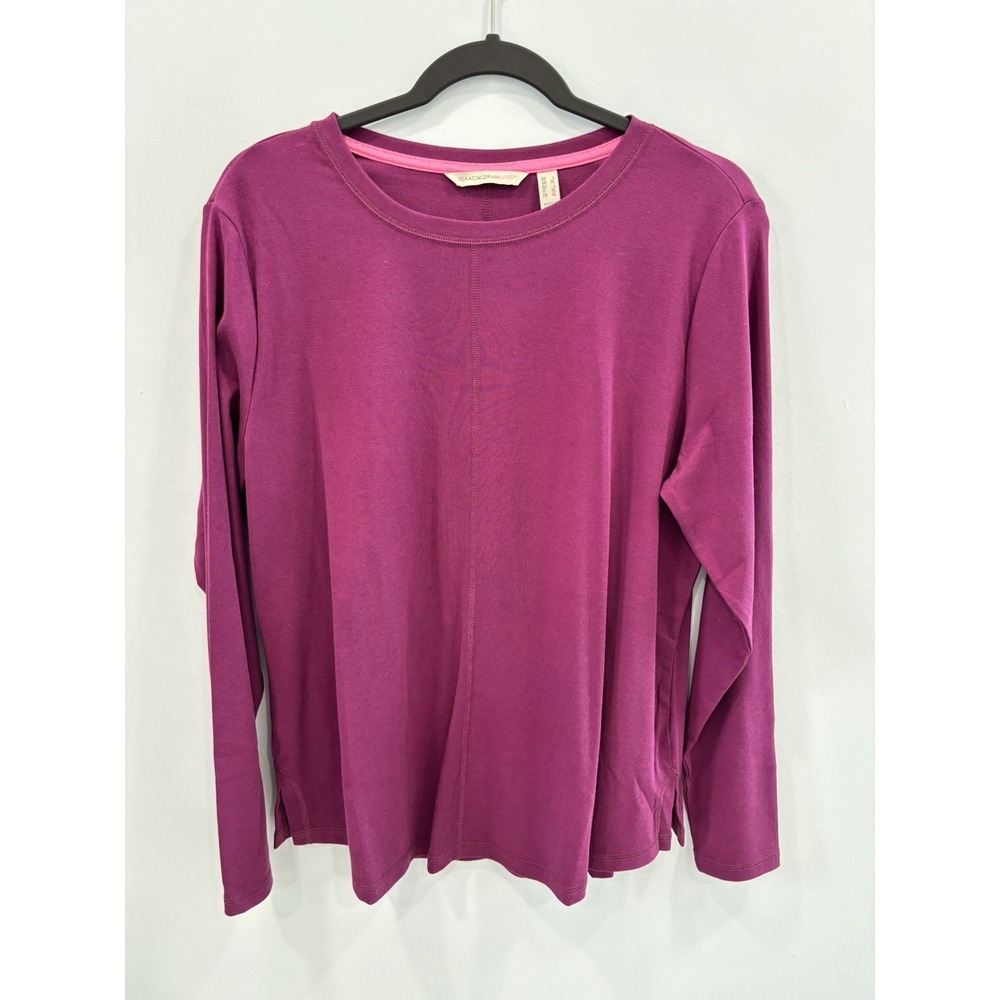 Isaac Mizrahi Live Magenta Long Sleeve Knit Top XL Soft Stretch Casual Shirt